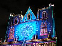 Lyon, Cathedrale Saint Jean, facade, (Fete des Lumieres 2008 de Lyon) (3)